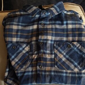 Patagonia Blue Plaid Kids Button Down Shirt